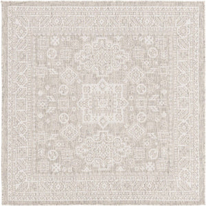 Unique Loom Yellow Outdoor Aztec Rug - Vibrant Oval Design Perfect For Patios, Decks, Or Garden Spaces Gray  3162600-unique-loom