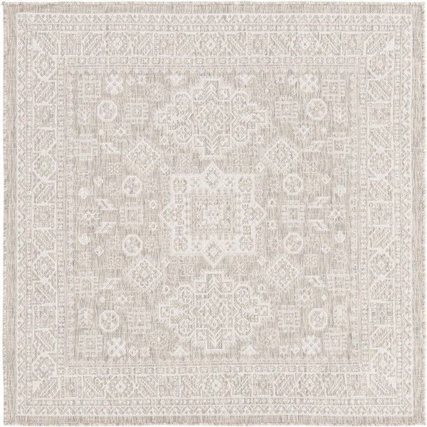 Unique Loom Yellow Outdoor Aztec Rug - Vibrant Oval Design Perfect For Patios, Decks, Or Garden Spaces Gray  3162600-unique-loom