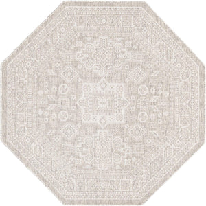 Unique Loom Yellow Outdoor Aztec Rug - Vibrant Oval Design Perfect For Patios, Decks, Or Garden Spaces Gray  3162605-unique-loom