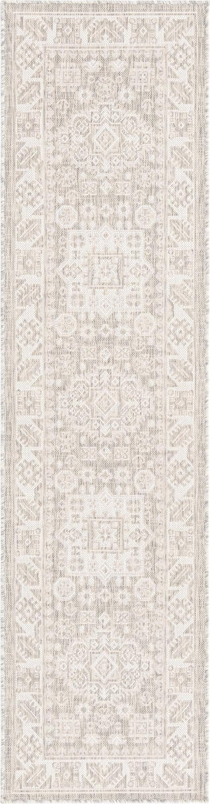 Unique Loom Yellow Outdoor Aztec Rug - Vibrant Oval Design Perfect For Patios, Decks, Or Garden Spaces Gray  3162607-unique-loom