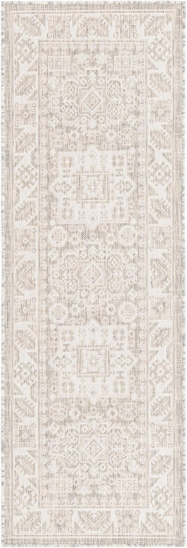 Unique Loom Yellow Outdoor Aztec Rug - Vibrant Oval Design Perfect For Patios, Decks, Or Garden Spaces Gray  3162608-unique-loom