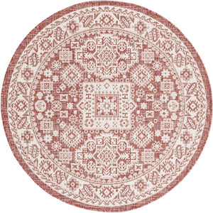 Unique Loom Yellow Outdoor Aztec Rug - Vibrant Oval Design Perfect For Patios, Decks, Or Garden Spaces Red  3162623-unique-loom