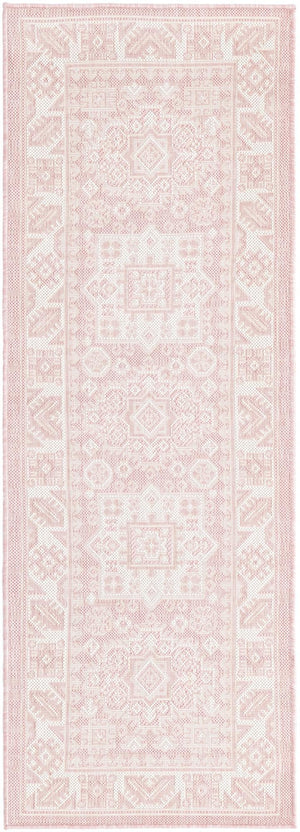 Unique Loom Pink Outdoor Aztec Rug – Vibrant 5'3" Octagon Design For Stylish Patios And Gardens, Weatherproof Pink  3162716-unique-loom