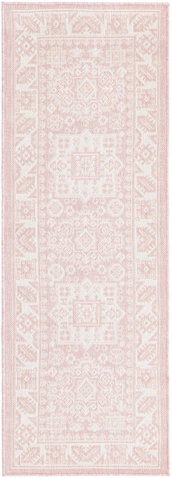 Unique Loom Pink Outdoor Aztec Rug – Vibrant 5'3" Octagon Design For Stylish Patios And Gardens, Weatherproof Pink  3162716-unique-loom