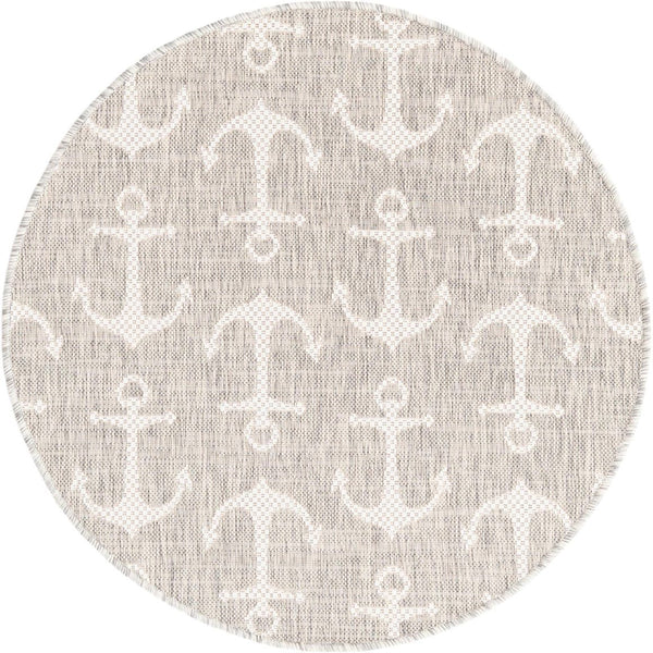 Unique Loom Yellow Outdoor Coastal Rug - Brighten Your Patio With Weather-resistant, Cheerful Decor Accent Gray  3162813-unique-loom