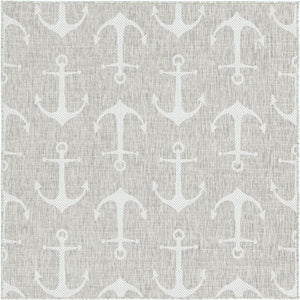 Unique Loom Yellow Outdoor Coastal Rug - Brighten Your Patio With Weather-resistant, Cheerful Decor Accent Gray  3162816-unique-loom