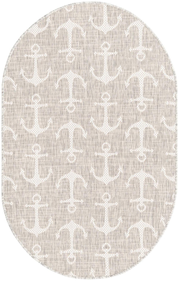 Unique Loom Yellow Outdoor Coastal Rug - Brighten Your Patio With Weather-resistant, Cheerful Decor Accent Gray  3162819-unique-loom