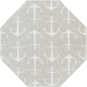 Unique Loom Yellow Outdoor Coastal Rug - Brighten Your Patio With Weather-resistant, Cheerful Decor Accent Gray  3162821-unique-loom