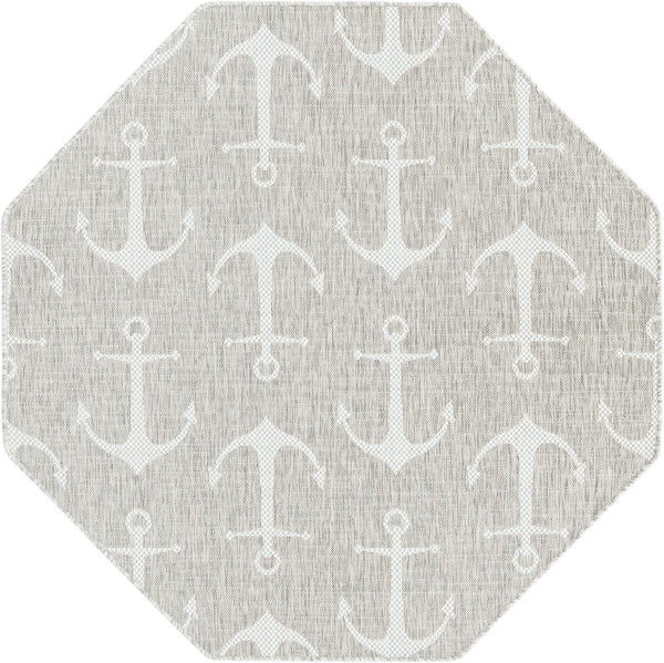 Unique Loom Yellow Outdoor Coastal Rug - Brighten Your Patio With Weather-resistant, Cheerful Decor Accent Gray  3162821-unique-loom