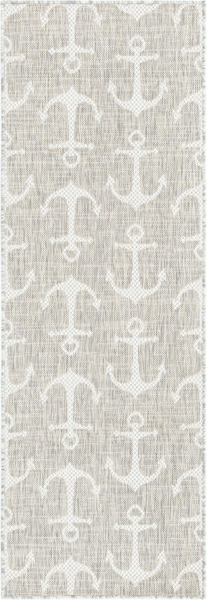 Unique Loom Yellow Outdoor Coastal Rug - Brighten Your Patio With Weather-resistant, Cheerful Decor Accent Gray  3162824-unique-loom