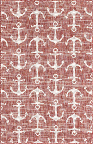 Unique Loom Yellow Outdoor Coastal Rug - Brighten Your Patio With Weather-resistant, Cheerful Decor Accent Red  3162834-unique-loom