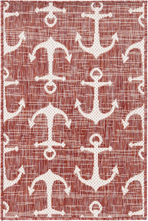 Unique Loom Yellow Outdoor Coastal Rug - Brighten Your Patio With Weather-resistant, Cheerful Decor Accent Red  3162835-unique-loom