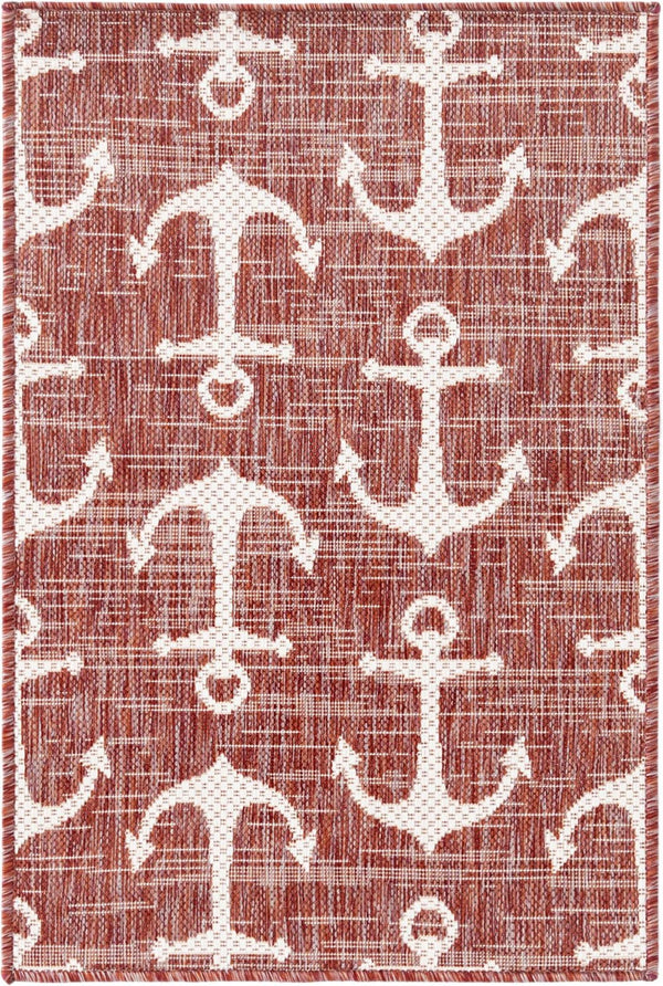 Unique Loom Yellow Outdoor Coastal Rug - Brighten Your Patio With Weather-resistant, Cheerful Decor Accent Red  3162835-unique-loom