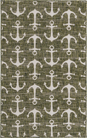 Unique Loom Yellow Outdoor Coastal Rug - Brighten Your Patio With Weather-resistant, Cheerful Decor Accent Green  3162888-unique-loom