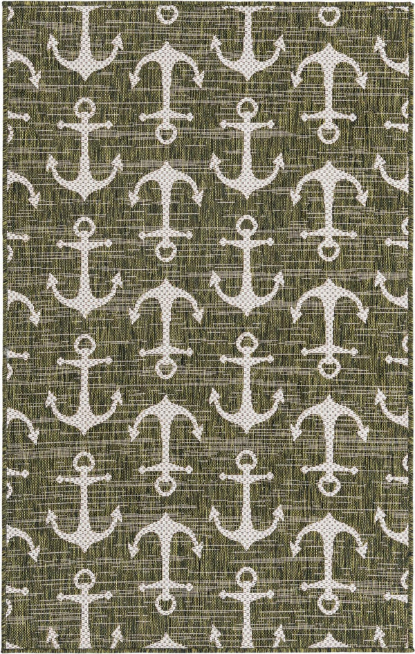 Unique Loom Yellow Outdoor Coastal Rug - Brighten Your Patio With Weather-resistant, Cheerful Decor Accent Green  3162888-unique-loom
