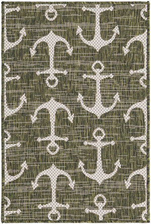 Unique Loom Yellow Outdoor Coastal Rug - Brighten Your Patio With Weather-resistant, Cheerful Decor Accent Green  3162889-unique-loom