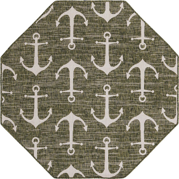 Unique Loom Pink Outdoor Coastal Rug - Vibrant 2' X 3' Décor For Patios, Porches, And Garden Spaces Green  3162902-unique-loom