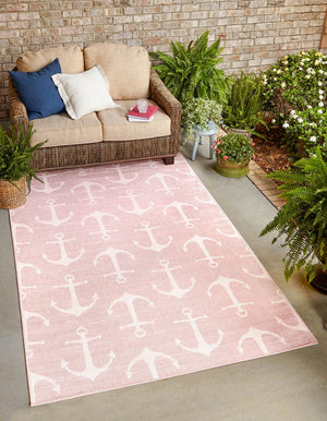 Unique Loom Pink Outdoor Coastal Rug - Vibrant 2' X 3' Décor For Patios, Porches, And Garden Spaces Pink  3162915-unique-loom