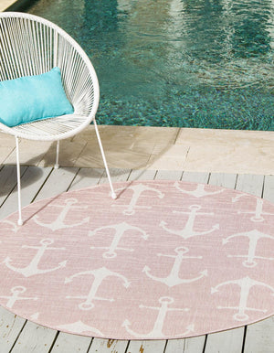 Unique Loom Pink Outdoor Coastal Rug - Vibrant 2' X 3' Décor For Patios, Porches, And Garden Spaces Pink  3162919-unique-loom