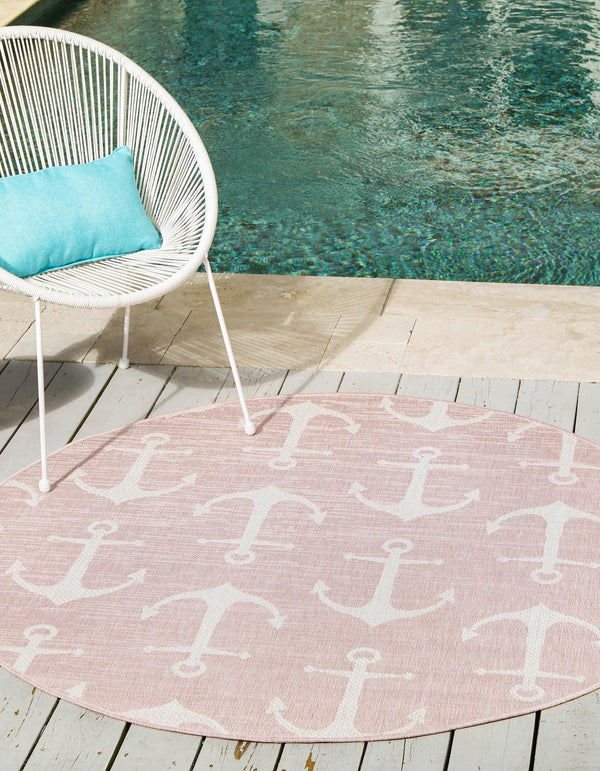Unique Loom Pink Outdoor Coastal Rug - Vibrant 2' X 3' Décor For Patios, Porches, And Garden Spaces Pink  3162919-unique-loom