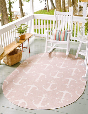 Unique Loom Pink Outdoor Coastal Rug - Vibrant 2' X 3' Décor For Patios, Porches, And Garden Spaces Pink  3162927-unique-loom