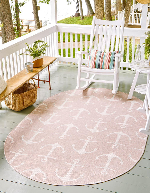 Unique Loom Pink Outdoor Coastal Rug - Vibrant 2' X 3' Décor For Patios, Porches, And Garden Spaces Pink  3162927-unique-loom