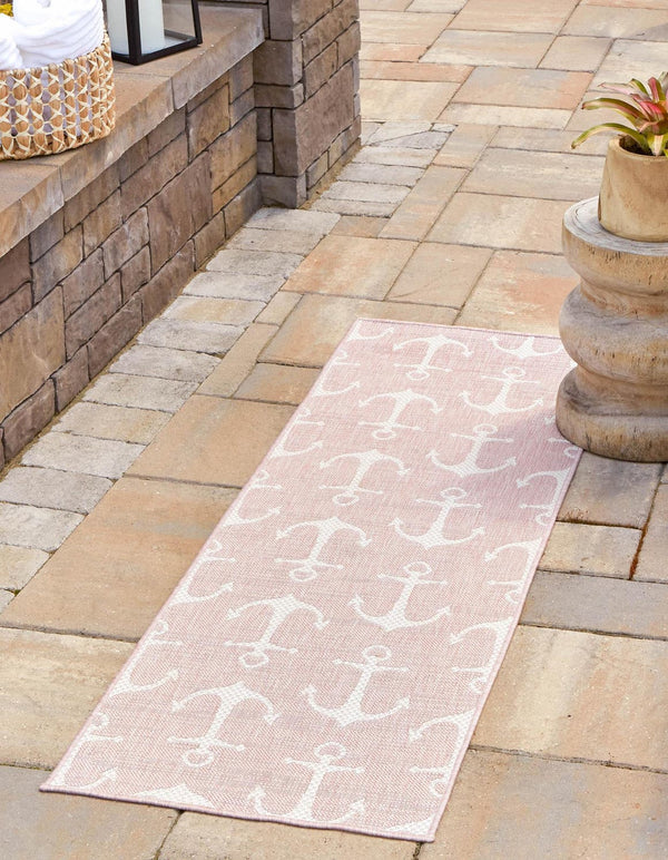 Unique Loom Pink Outdoor Coastal Rug - Vibrant 2' X 3' Décor For Patios, Porches, And Garden Spaces Pink  3162931-unique-loom