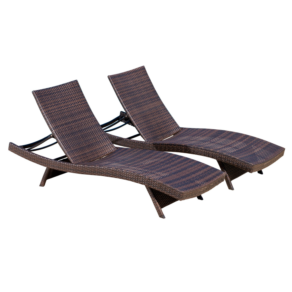 English Elm Christopher Knight Home® - Salem Pe Wicker Chaise Lounge Set - Adjustable, Ergonomic Outdoor Lounges For Poolside Relaxation 52005.00MP2