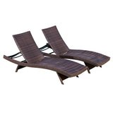 Christopher Knight Home® - Noble House - Salem Outdoor Brown Wicker Adjustable Chaise Lounge Chair - Set Of 2