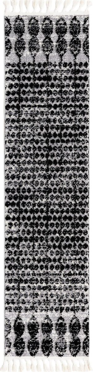 Unique Loom Black Cherokee 2' X 8' Outdoor Runner Rug - Durable, Bold Design With Cultural Patterns For Any Space Black  3163534-unique-loom