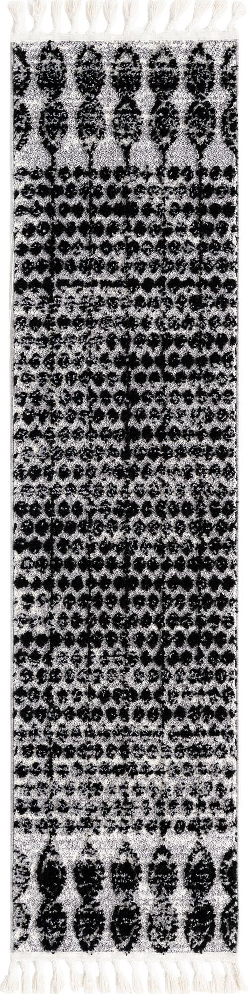 Unique Loom Black Cherokee 2' X 8' Outdoor Runner Rug - Durable, Bold Design With Cultural Patterns For Any Space Black  3163534-unique-loom