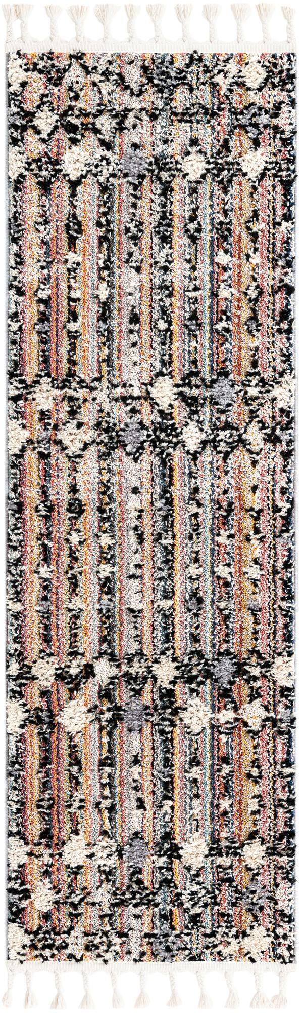 Unique Loom Black Cherokee 2' X 8' Outdoor Runner Rug - Durable, Bold Design With Cultural Patterns For Any Space Multi  3163547-unique-loom
