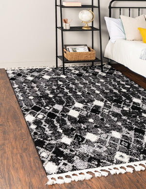 Unique Loom Black Cherokee 2' X 8' Outdoor Runner Rug - Durable, Bold Design With Cultural Patterns For Any Space Gray  3163553-unique-loom