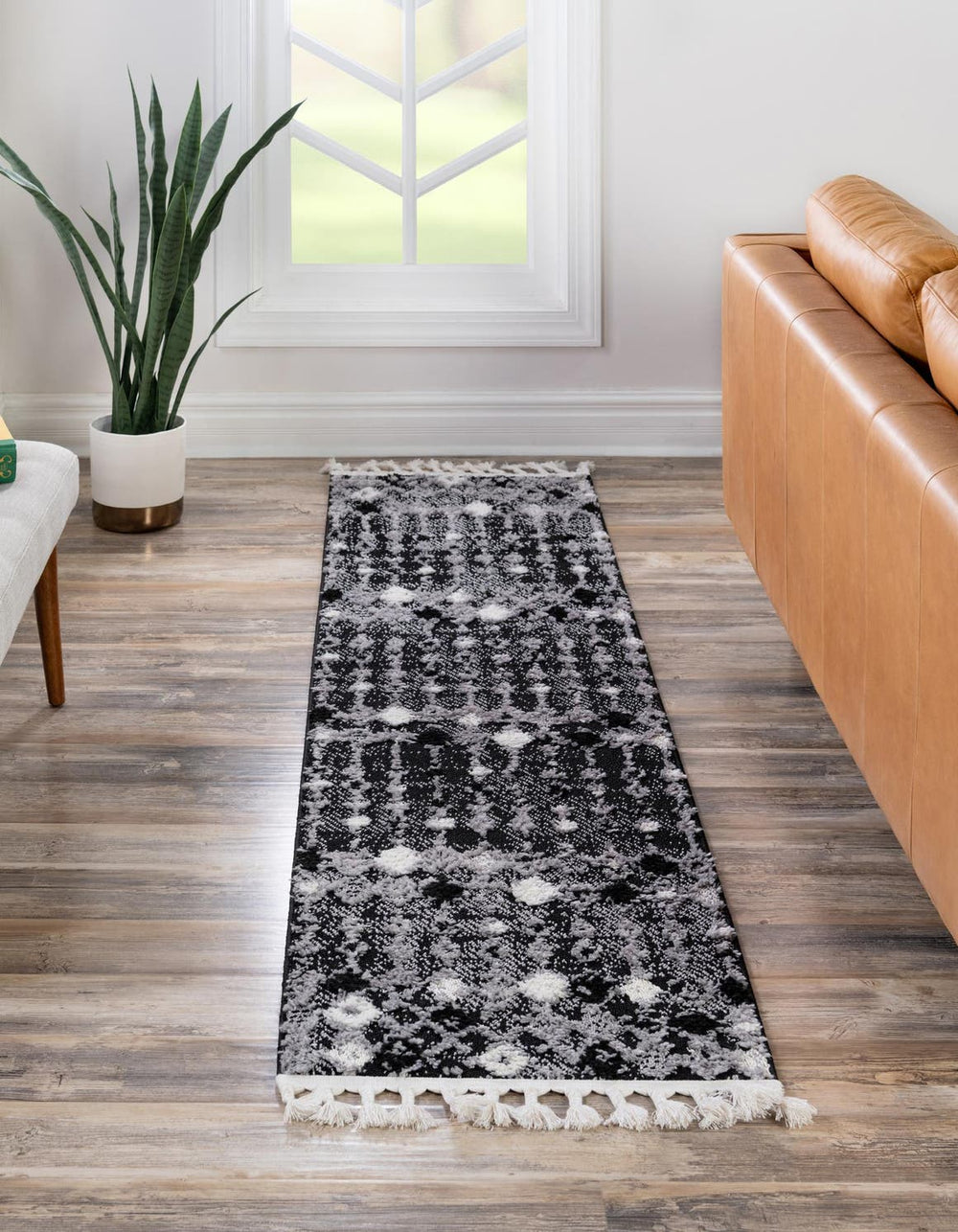 Unique Loom Black Cherokee 2' X 8' Outdoor Runner Rug - Durable, Bold Design With Cultural Patterns For Any Space Multi  3163542-unique-loom