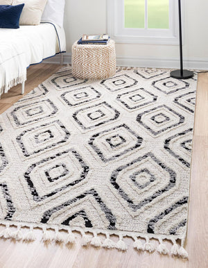 Unique Loom Fossil Gray 2' X 6' Cherokee Runner - Stylish, Durable Hallway Accent For Timeless Home Décor Black,White  3163649-unique-loom