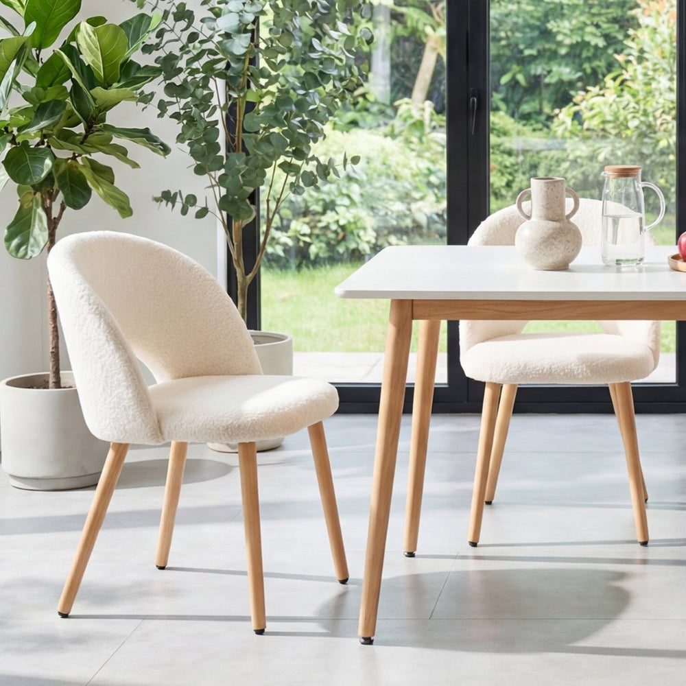 English Elm Restaurant Teddy Velvet Accent Chairs Set of 2 Ergonomic Solid Wood Legs White W3851P452844