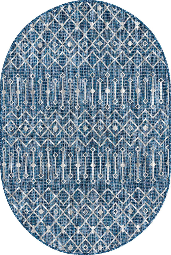 Unique Loom Blue Outdoor Trellis Rug - Vibrant 2' X 3' Design For Patios And Entryways, Weather Resistant Style Blue  3164294-unique-loom