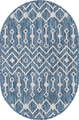 Unique Loom Blue Outdoor Trellis Rug - Vibrant 2' X 3' Design For Patios And Entryways, Weather Resistant Style Blue  3164295-unique-loom