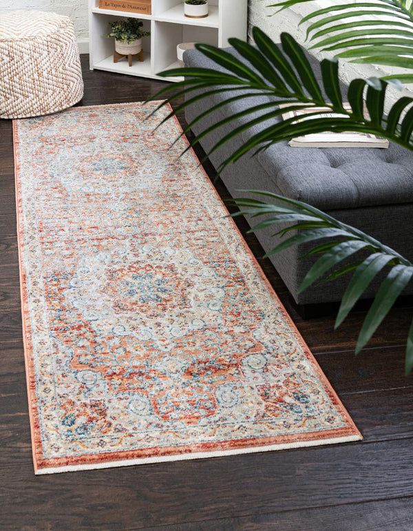 Unique Loom Multi 2' X 4' Newport Runner - Vibrant Multi-color Design For Stylish Entryways And Hallways Red  3164458-unique-loom