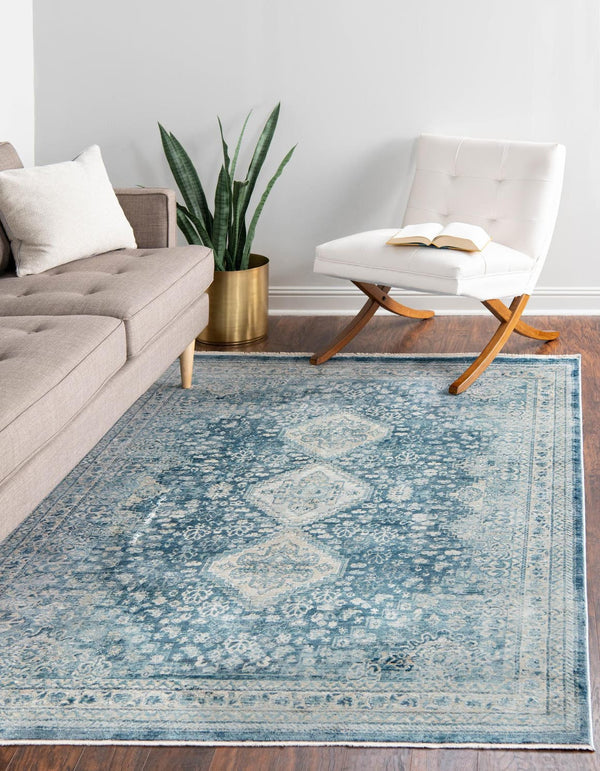 Unique Loom Red Newport 2' X 6' Runner - Vibrant, Durable Floor Accent For High-traffic Areas, Stylish Design Navy,Blue  3164506-unique-loom
