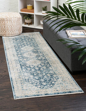 Unique Loom Red Newport 2' X 6' Runner - Vibrant, Durable Floor Accent For High-traffic Areas, Stylish Design Navy,Blue  3164520-unique-loom