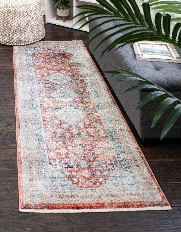 Unique Loom Red Newport 2' X 6' Runner - Vibrant, Durable Floor Accent For High-traffic Areas, Stylish Design Red  3164541-unique-loom