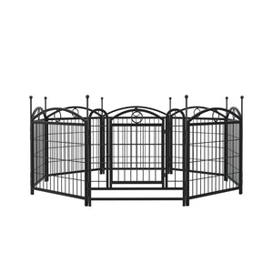 English Elm Dog Playpen 8 Panel Heavy Duty Iron Pet Enclosure Foldable Indoor Outdoor Exercise Pen Black W368P233996
