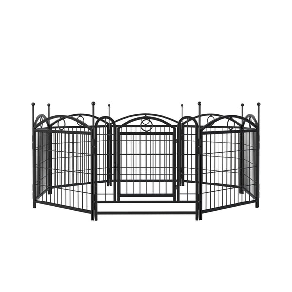 English Elm Dog Playpen 8 Panel Heavy Duty Iron Pet Enclosure Foldable Indoor Outdoor Exercise Pen Black W368P233996