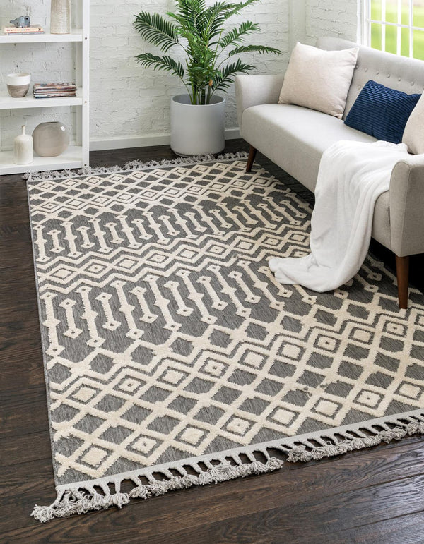 Unique Loom Sandy Elegant 3' Round Arlo Rug - Cozy Neutral Décor Accent For Any Home Style And Space Charcoal  3165548-unique-loom