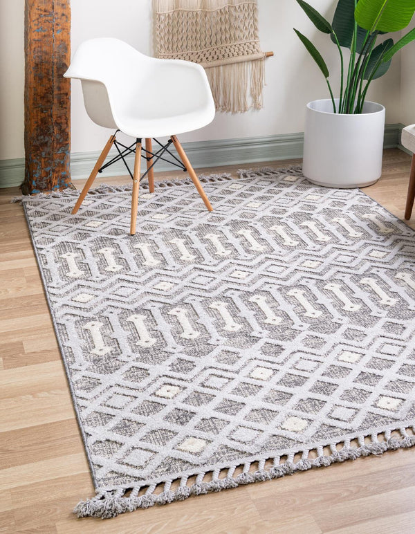 Unique Loom Sandy Elegant 3' Round Arlo Rug - Cozy Neutral Décor Accent For Any Home Style And Space Gray  3165567-unique-loom