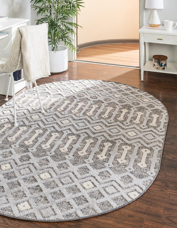 Unique Loom Sandy Elegant 3' Round Arlo Rug - Cozy Neutral Décor Accent For Any Home Style And Space Gray  3165574-unique-loom