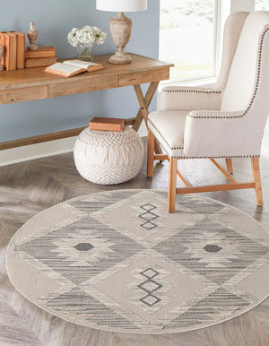 Unique Loom Sandy Elegant 3' Round Arlo Rug - Cozy Neutral Décor Accent For Any Home Style And Space Beige  3165588-unique-loom