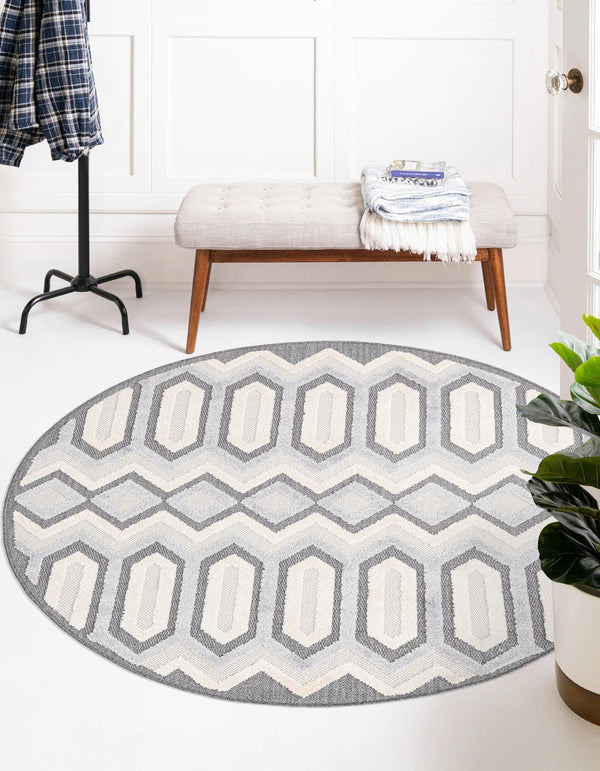 Unique Loom Charcoal Modern Area Rug For Entryways, Stylish And Durable Design For Contemporary Interiors Charcoal  3165608-unique-loom