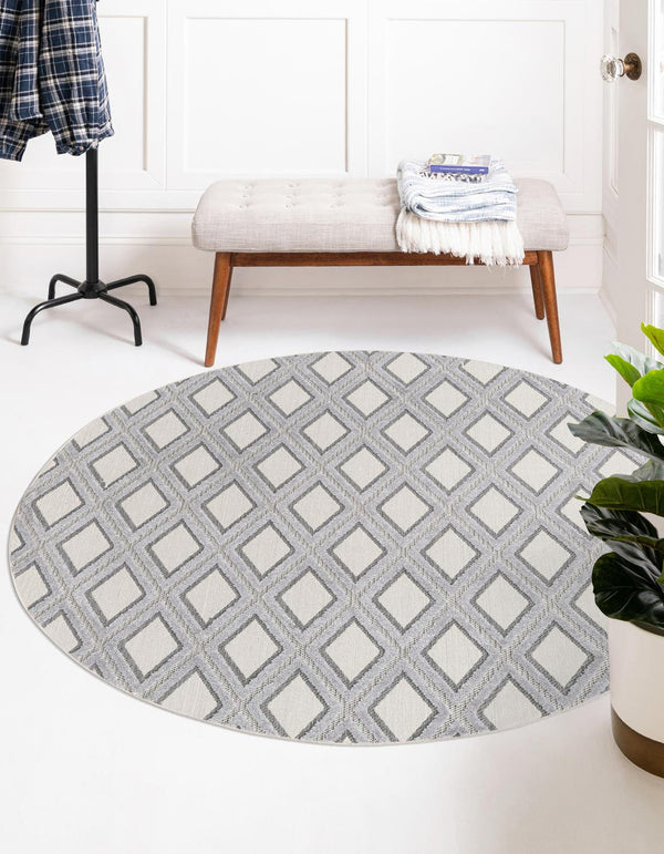 Unique Loom Charcoal Modern Area Rug For Entryways, Stylish And Durable Design For Contemporary Interiors Beige  3165645-unique-loom